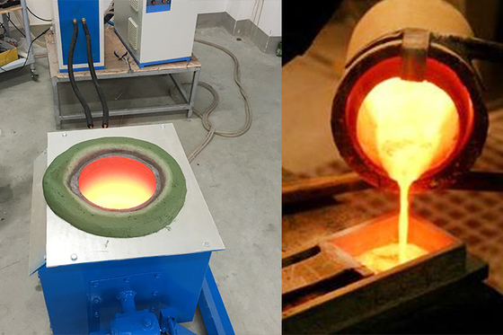 35KW iron steel copper Medium Frequency Induction Melting Furnace